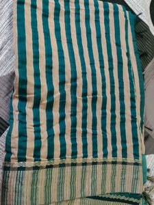 Striped Dupatta - Teal & Beige