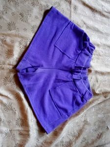 Purple Cotton Shorts