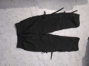 Black Cargo Pants with Straps