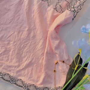 Pink Lace Trim Cami Top