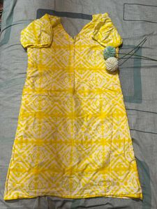 Yellow Tie-Dye Mini Dress