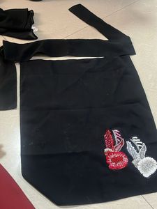 Plain Black Georgette Stole And Nosepiece