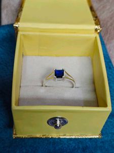Pure Silver Ring In Blue Stone
