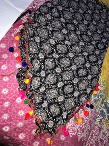 Women Pompom Top Kurta High Low