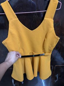 Mustard Peplum Top