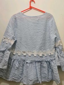 Striped Blue Blouse Length 24