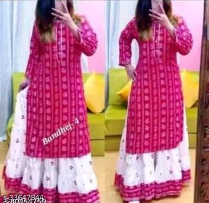 Kurti HIG DEMDNABLE PRITNED TRENDABLE With Skirt