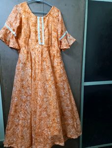 Chiffon Long Gown Dupatta Set