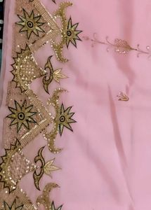 Pink Embroidered ethnic saree