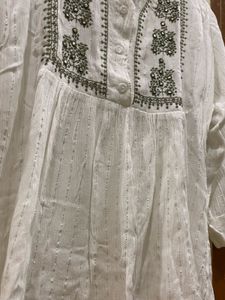 Embroidered White Tunic Top