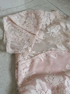 Peach Net Top 32 Bust