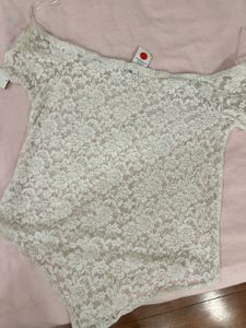 White Off shoulder bodysuit top