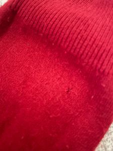 Red Button-Down Cardigan.