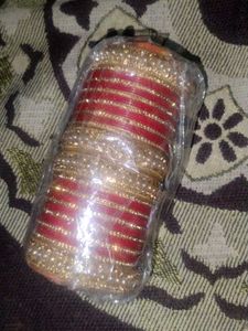 Red ♥️ & Gold Bangle Set