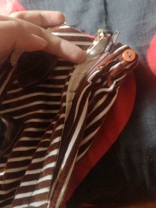 Striped Mini Skirt with Bows