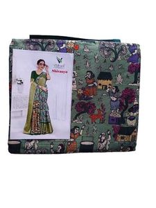 Elegant Sea Green Kota Silk Printed Saree with Ric