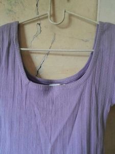 Purple Ribbed Top