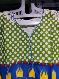 Straight Printed Kurti With Half Sleev