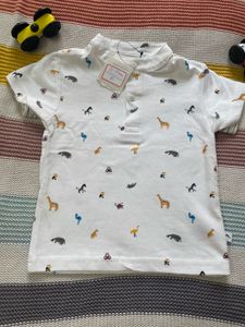 White Animal Print Polo Shirt (2-3 Years)