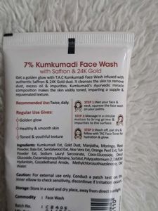 TAC 7% KUMKUMADI FACE WASH WITH SAFFRON &amp; 24K GOLD