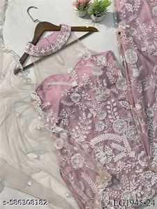 Pink Halter Neck Both Sided Embroidery Work DressD