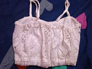 White Lace Crop Top