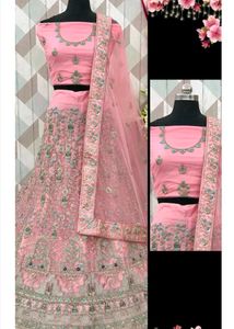 Pink Embroidered Lehenga Choli