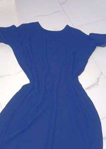Navy Gold Embroidered Blue Kurti! NEW! Elegant