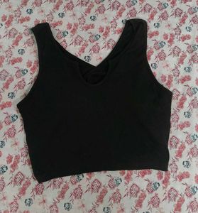 Black Cropped Tank Top