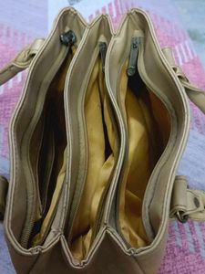 FOSTELO Beige Satchel Handbag