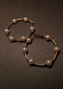 🤍 Pearl Bliss Hoops 🤍