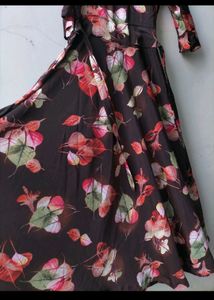 Brown Printed Gown