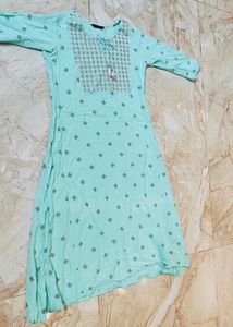 Sea Green A-line Kurti