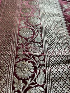 Classic Original Maroon Banarasi Silk Saree