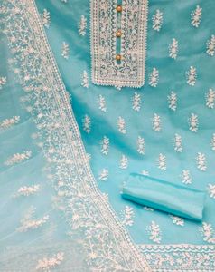 Sky Blue Dress Material