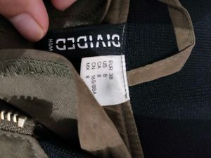 H&amp;m khaki green long bomber jacket