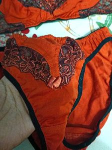 Orange Lace Lingerie Set