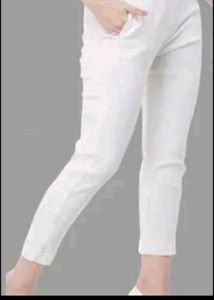 White Pent Strechebl For Women Good Quality