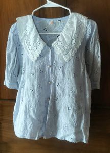 KoreanHakoba Pure Cotton Light Blue Top