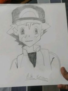 Ash Ketchum Pencil Drawing