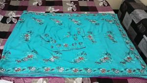 Party Wear Saree With Stiched Blouse