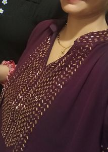 Wine Color Gown Or Onepiece