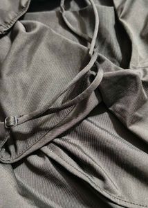Chic Olive Green H&amp;M Mini Dress with Front Ruffle