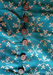 Dark Green straight Collar Neck Kurta