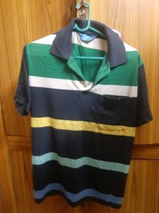 5 Collar Men T Shirt And Jean Blue