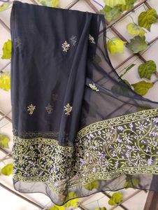 Chikankari Black Kurta and dupatta