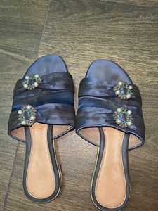 Elegant Blue Embellished Slides
