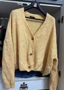 Cute Yellow Knit Cardigan