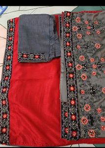 New Saree With Fall Pico And Blouse Piece