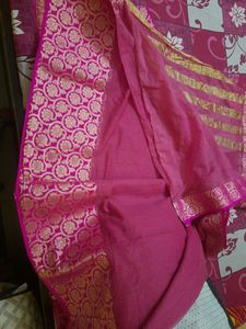Pink &amp; Gold Saree